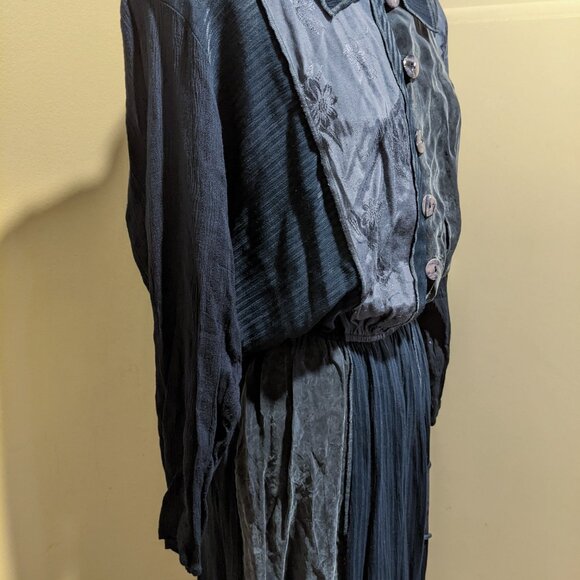 Vintage Spencer Alexis Patchwork Maxi Dress – Sapphire Blue Women's Size L (16) - Picture 10 of 16